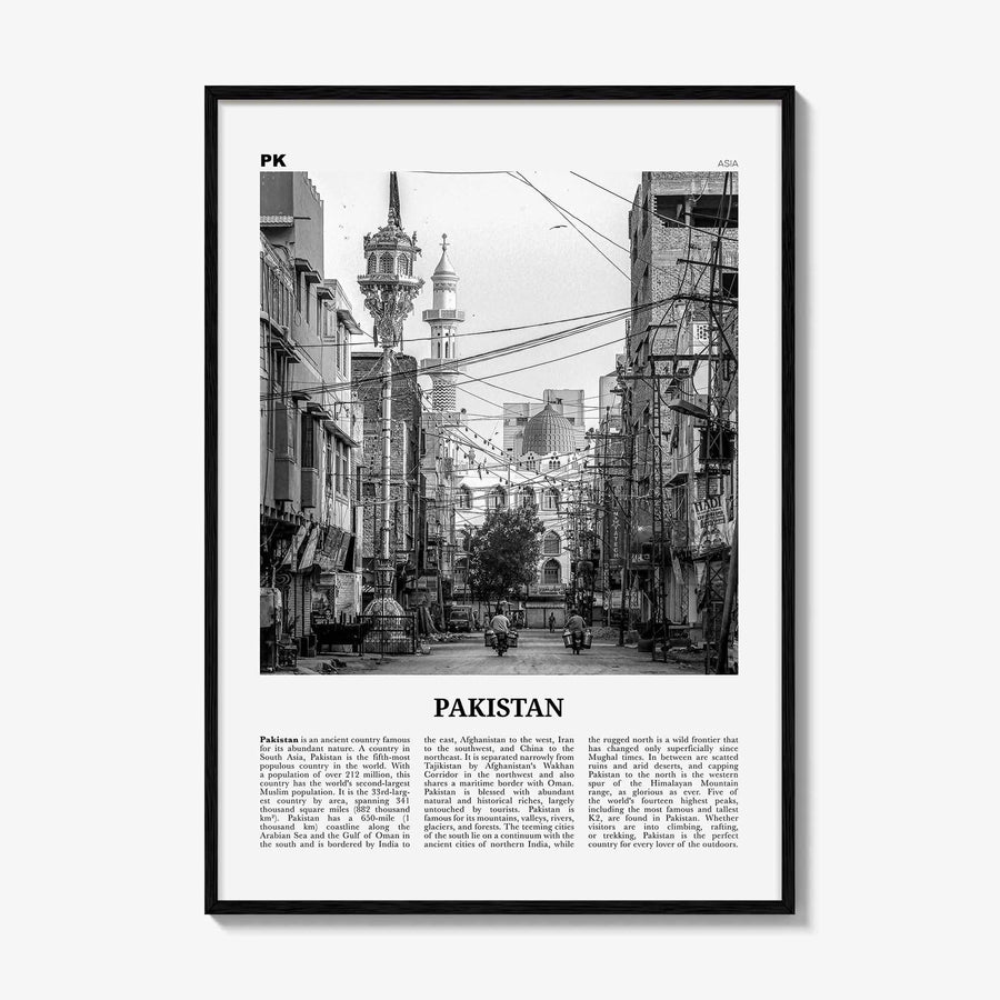 Pakistan Print Black and White No 1, Pakistan Wall Art, Pakistan Poster, Pakistan Photo, Pakistan Wall Decor, Pākistān, Asia