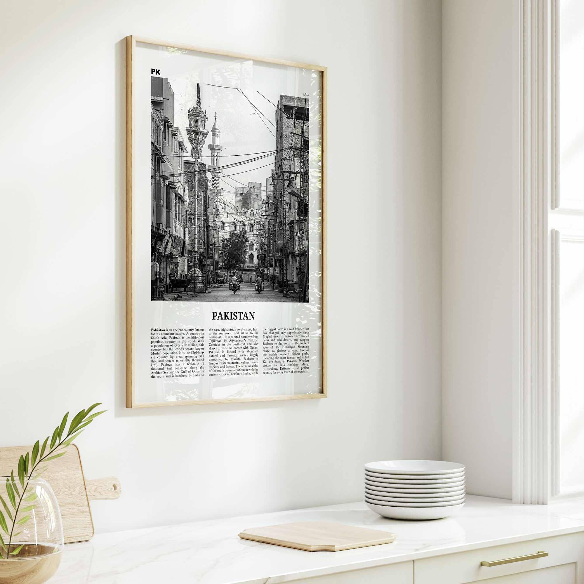 Pakistan Print Black and White No 1, Pakistan Wall Art, Pakistan Poster, Pakistan Photo, Pakistan Wall Decor, Pākistān, Asia