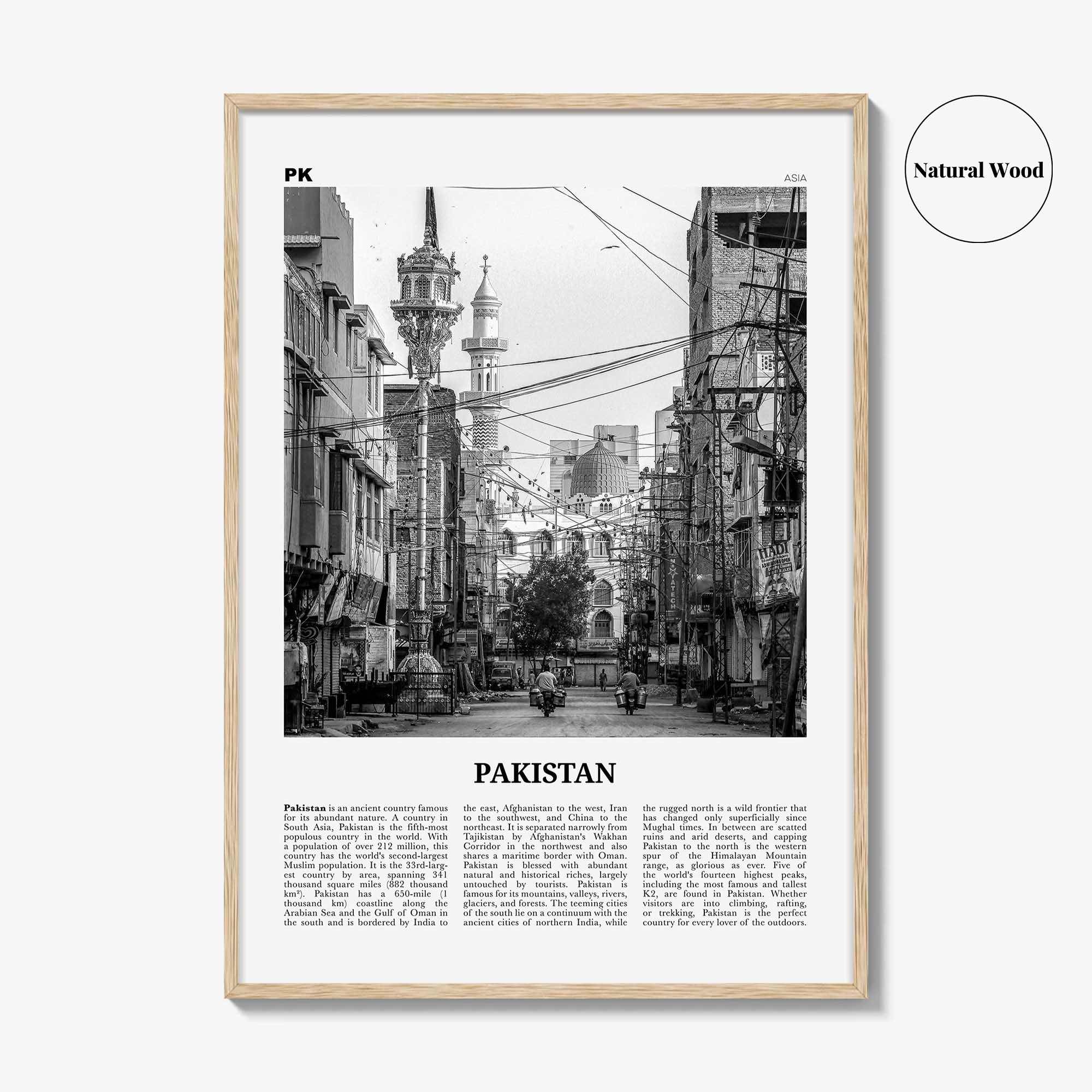 Pakistan Print Black and White No 1, Pakistan Wall Art, Pakistan Poster, Pakistan Photo, Pakistan Wall Decor, Pākistān, Asia