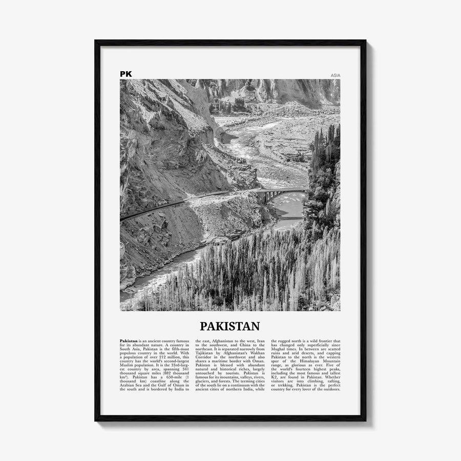 Pakistan Print Black and White No 2, Pakistan Wall Art, Pakistan Poster, Pakistan Photo, Pakistan Wall Decor, Pākistān, Asia