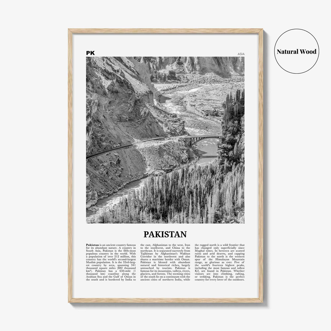 Pakistan Print Black and White No 2, Pakistan Wall Art, Pakistan Poster, Pakistan Photo, Pakistan Wall Decor, Pākistān, Asia