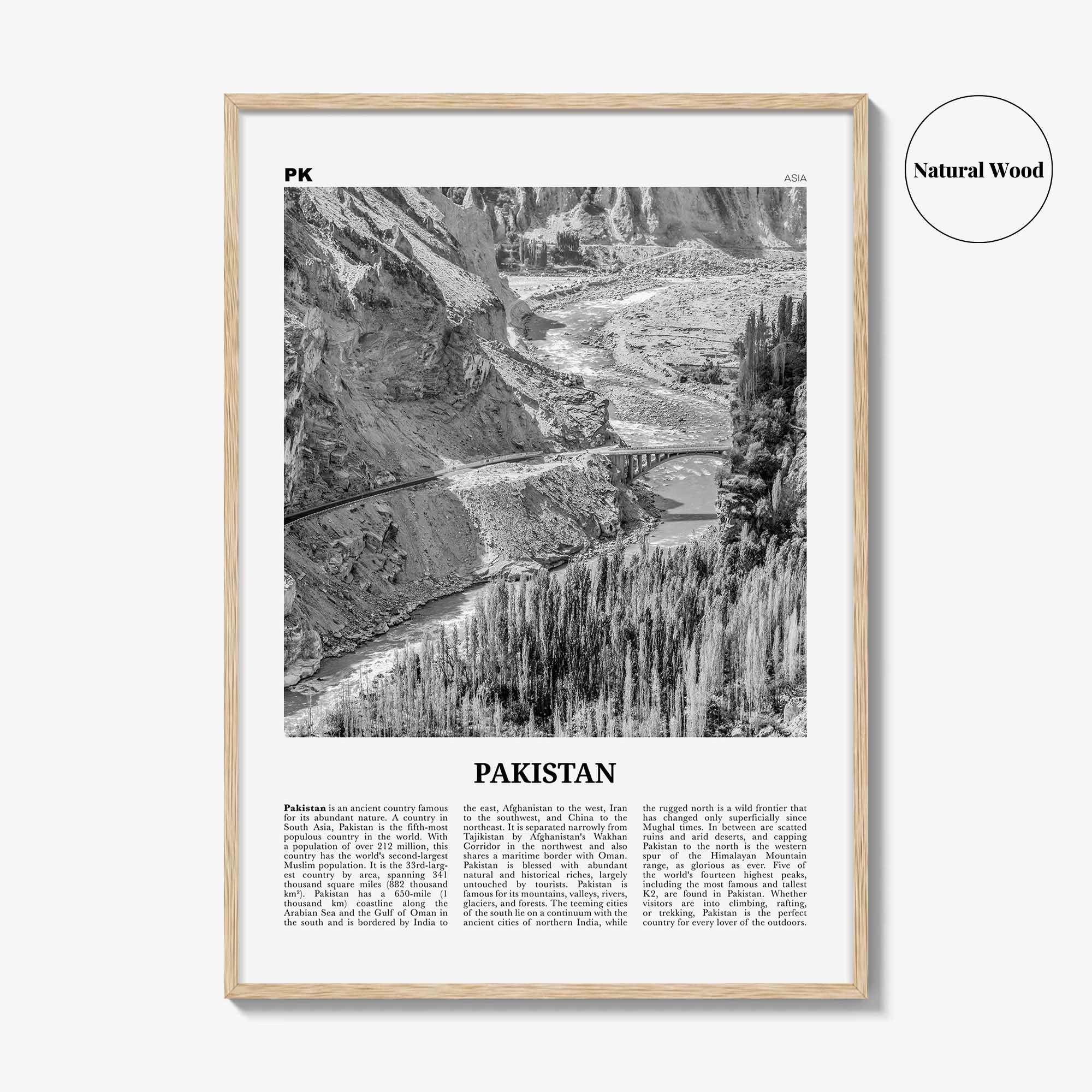 Pakistan Print Black and White No 2, Pakistan Wall Art, Pakistan Poster, Pakistan Photo, Pakistan Wall Decor, Pākistān, Asia