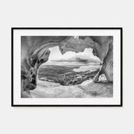 Palau, Italy Landscape B&W Poster