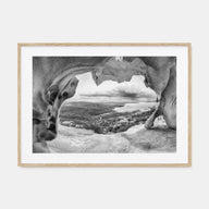 Palau, Italy Landscape B&W Poster