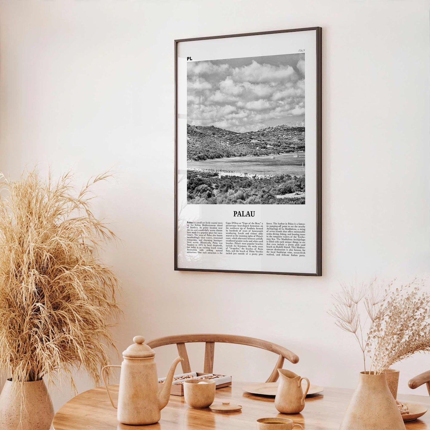 Palau Print Black and White Italy, Palau Wall Art, Palau Poster, Palau Photo, Palau Wall Decor, Italy, Italia, Sardinia, Sassari