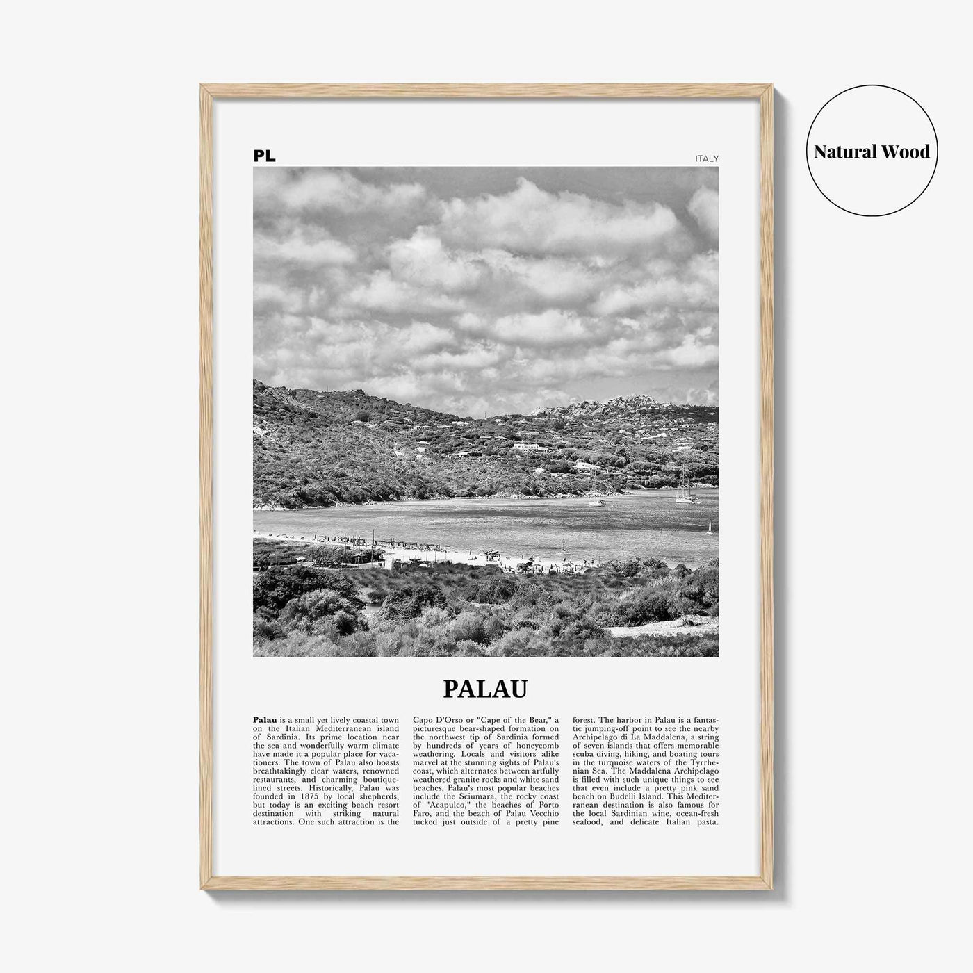 Palau Print Black and White Italy, Palau Wall Art, Palau Poster, Palau Photo, Palau Wall Decor, Italy, Italia, Sardinia, Sassari