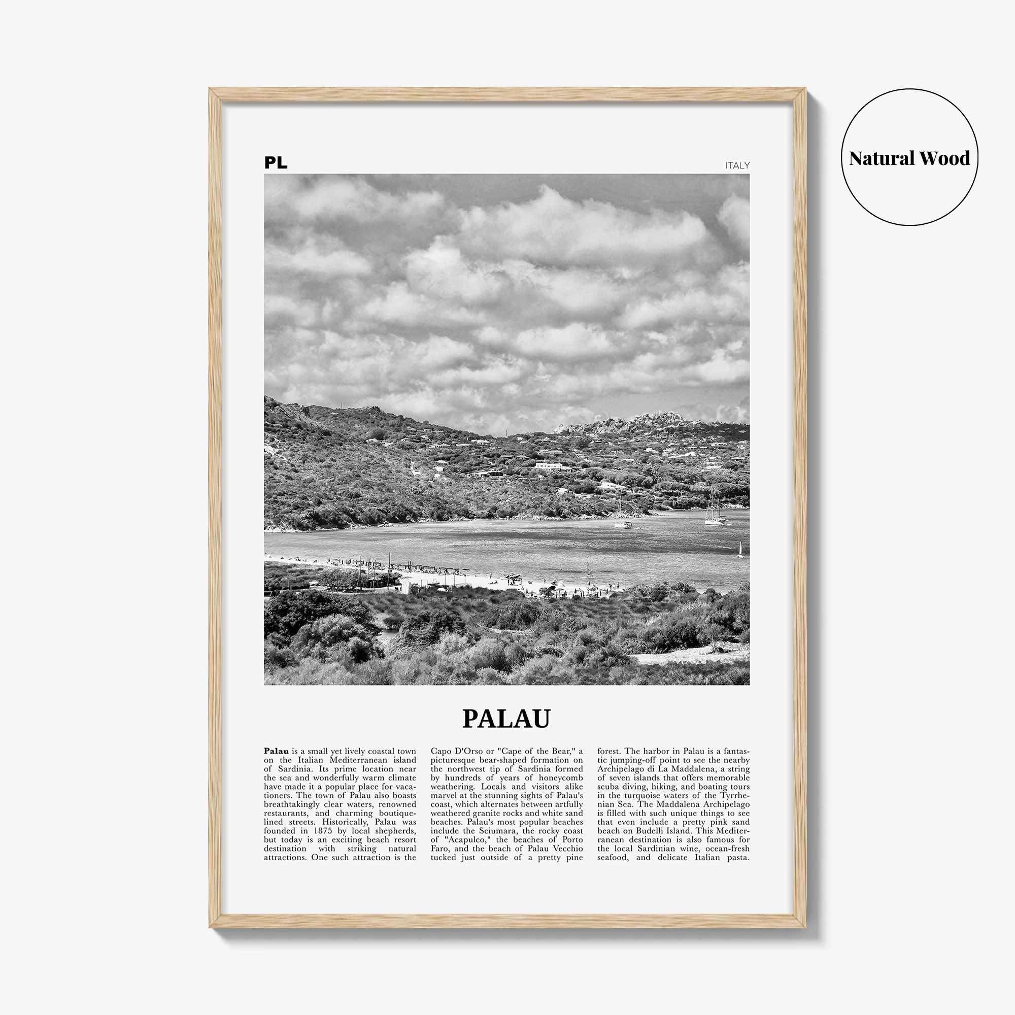 Palau Print Black and White Italy, Palau Wall Art, Palau Poster, Palau Photo, Palau Wall Decor, Italy, Italia, Sardinia, Sassari
