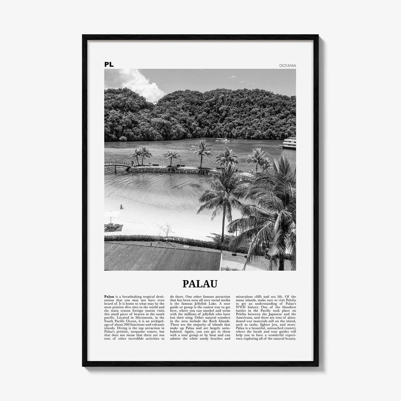 Palau Print Black and White Oceania, Palau Wall Art, Palau Poster, Palau Photo, Oceania, Ngerulmud, Beluu er a Belau, Palauan