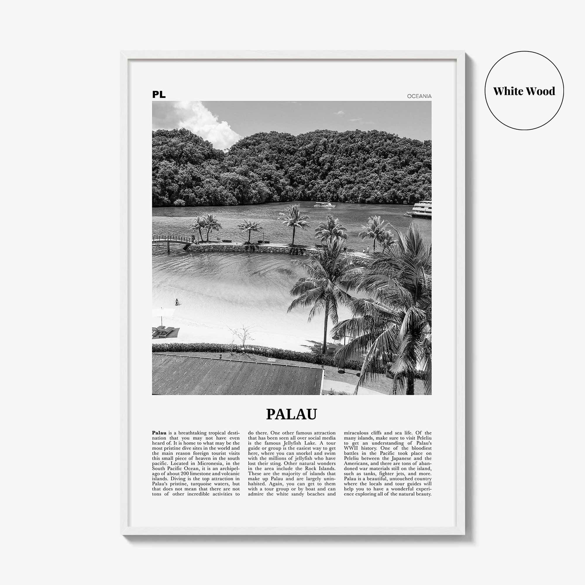 Palau Print Black and White Oceania, Palau Wall Art, Palau Poster, Palau Photo, Oceania, Ngerulmud, Beluu er a Belau, Palauan
