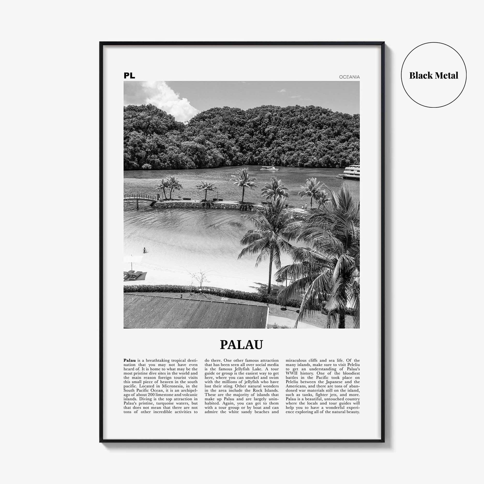 Palau Print Black and White Oceania, Palau Wall Art, Palau Poster, Palau Photo, Oceania, Ngerulmud, Beluu er a Belau, Palauan