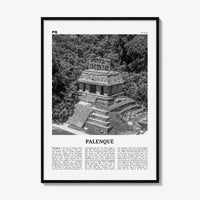 Palenque Print Black and White, Palenque Wall Art, Palenque Poster, Palenque Photo, Palenque Wall Décor, Palenque Map, Mexico