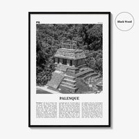 Palenque Print Black and White, Palenque Wall Art, Palenque Poster, Palenque Photo, Palenque Wall Décor, Palenque Map, Mexico