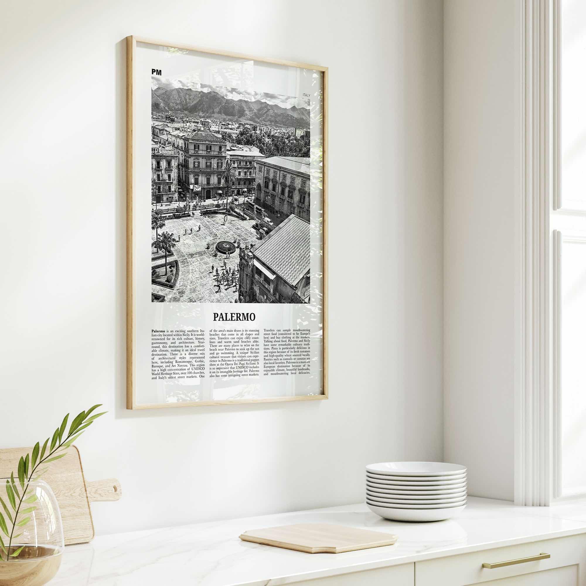 Palermo Print Black and White, Palermo Wall Art, Palermo Poster, Palermo Photo, Palermo Wall Décor, Italy, Italia, Palermu, Sicily