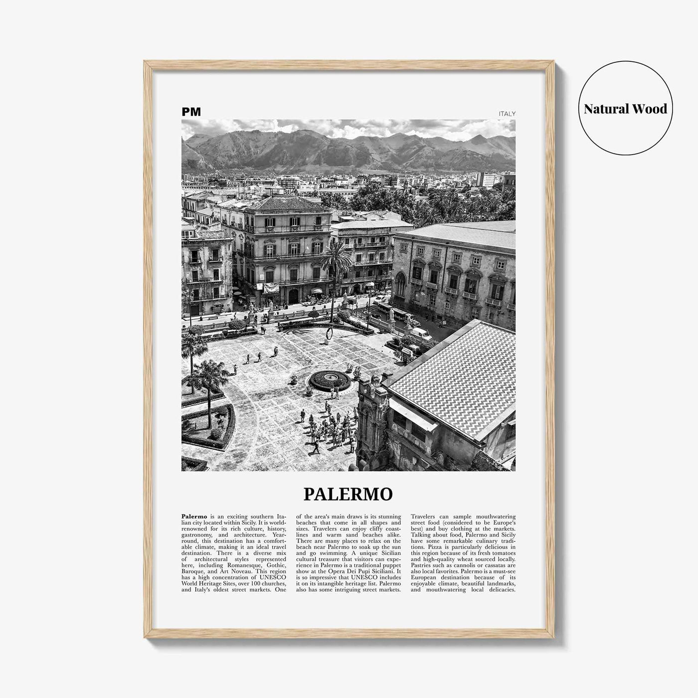 Palermo Print Black and White, Palermo Wall Art, Palermo Poster, Palermo Photo, Palermo Wall Décor, Italy, Italia, Palermu, Sicily