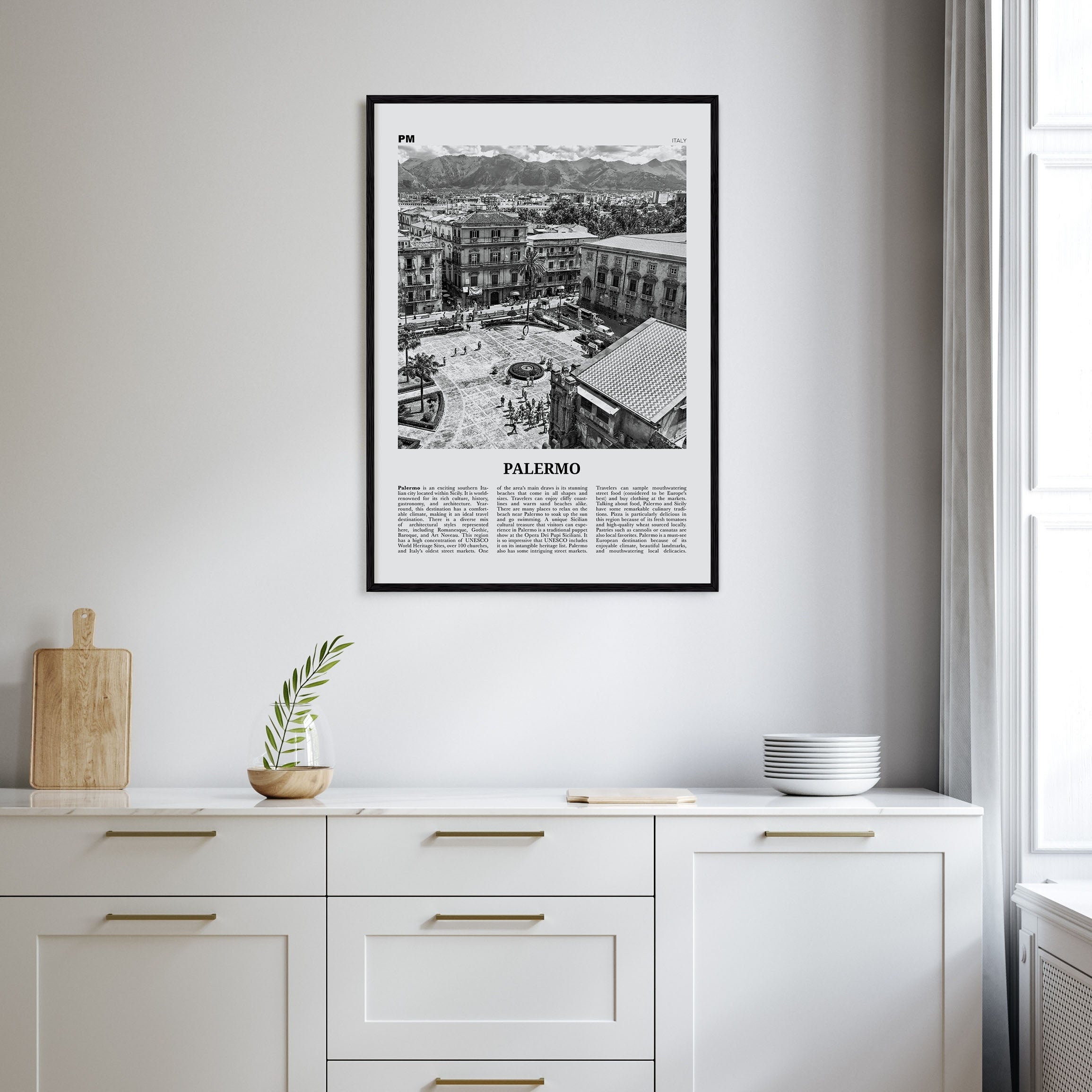 Palermo Travel B&W Poster