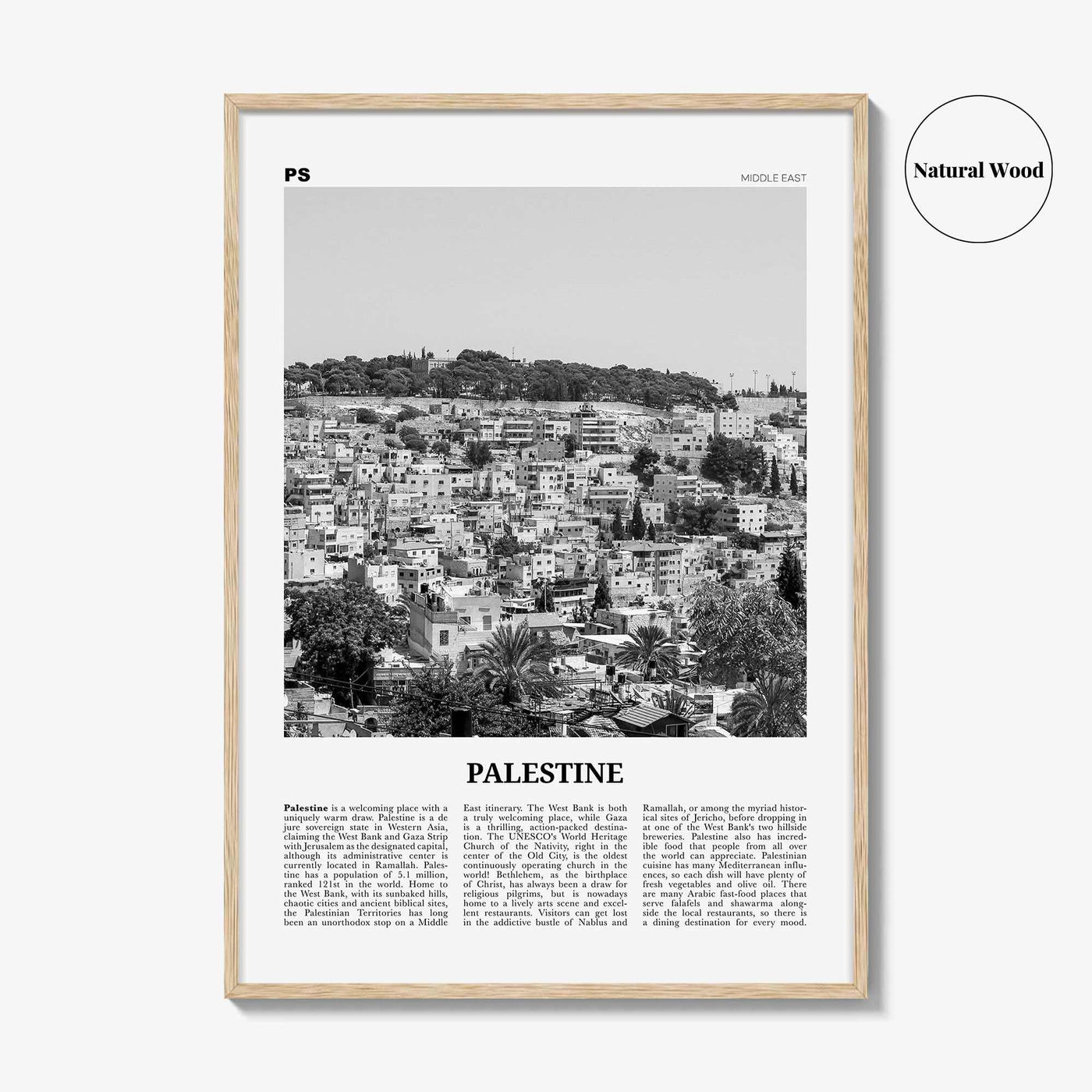 Palestine Print Black and White No 1, Palestine Wall Art, Palestine Poster, Palestine Photo, دولة فلسطين Jerusalem, Gaza, Middle East