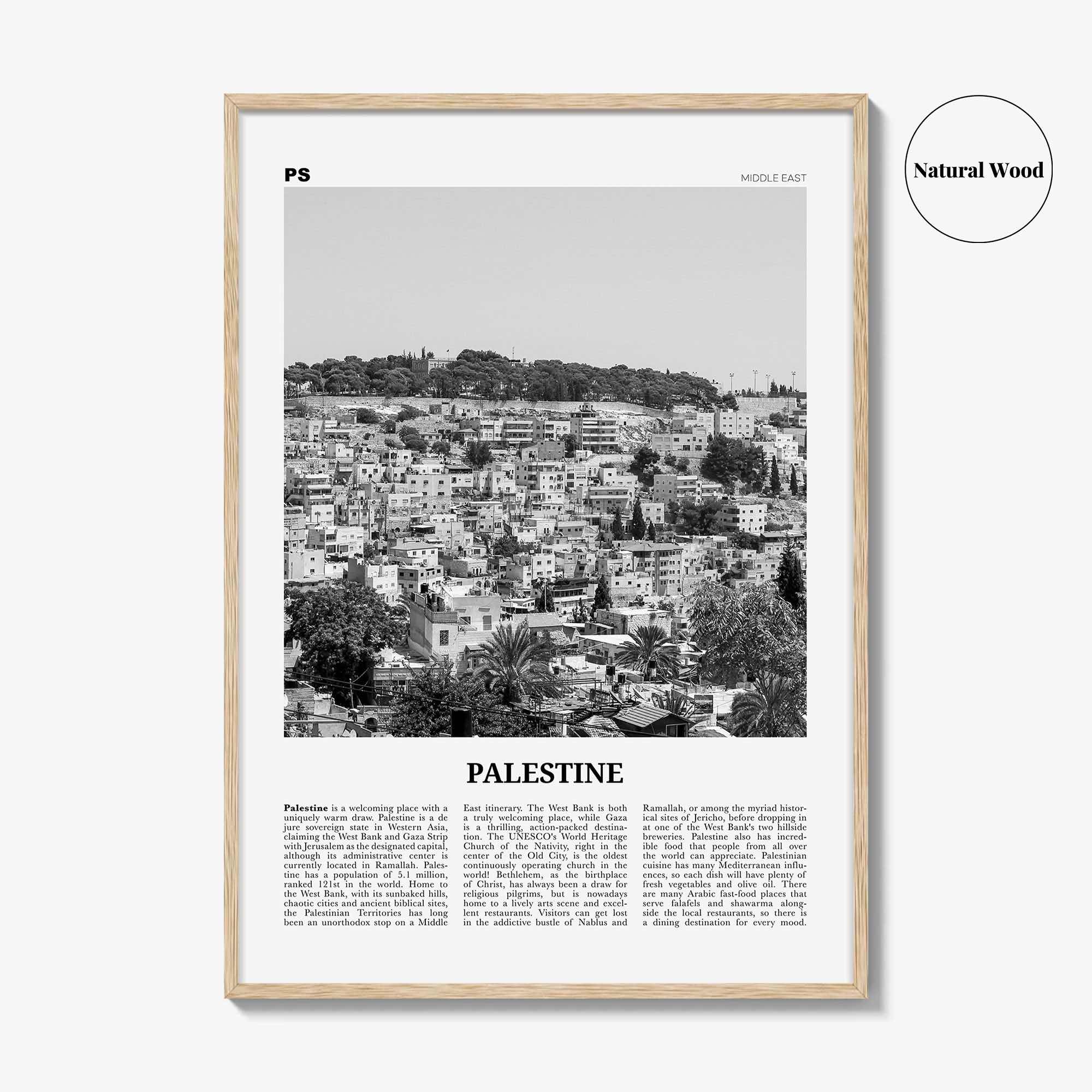 Palestine Print Black and White No 1, Palestine Wall Art, Palestine Poster, Palestine Photo, دولة فلسطين Jerusalem, Gaza, Middle East