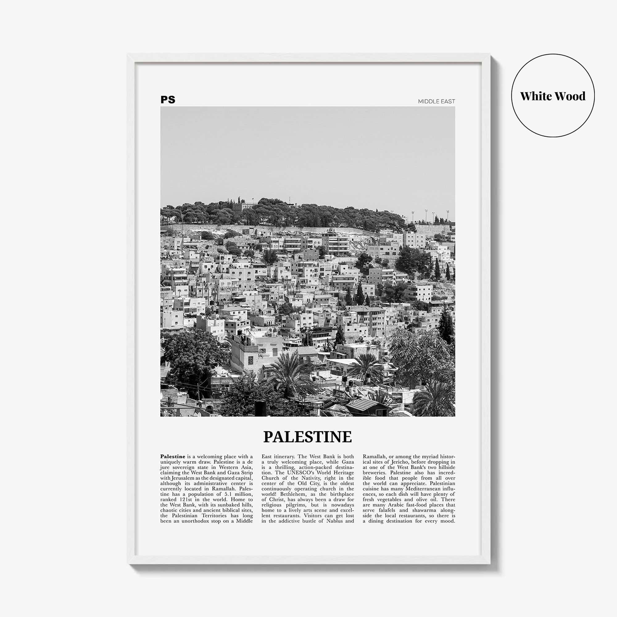 Palestine Print Black and White No 1, Palestine Wall Art, Palestine Poster, Palestine Photo, دولة فلسطين Jerusalem, Gaza, Middle East