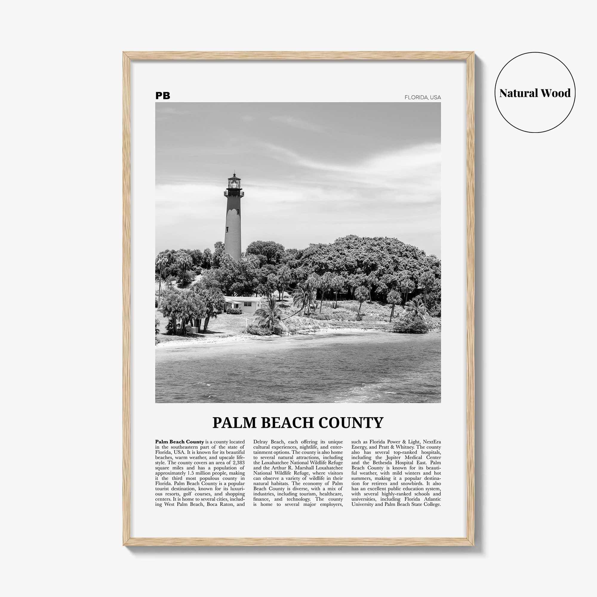 Palm Beach County Print Black and White, Palm Beach Wall Art, Palm Beach Poster, Palm Beach Photo, Palm Beach Wall Décor, Palm Beach Map