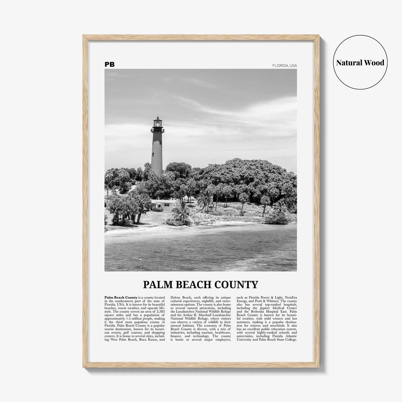 Palm Beach County Print Black and White, Palm Beach Wall Art, Palm Beach Poster, Palm Beach Photo, Palm Beach Wall Décor, Palm Beach Map