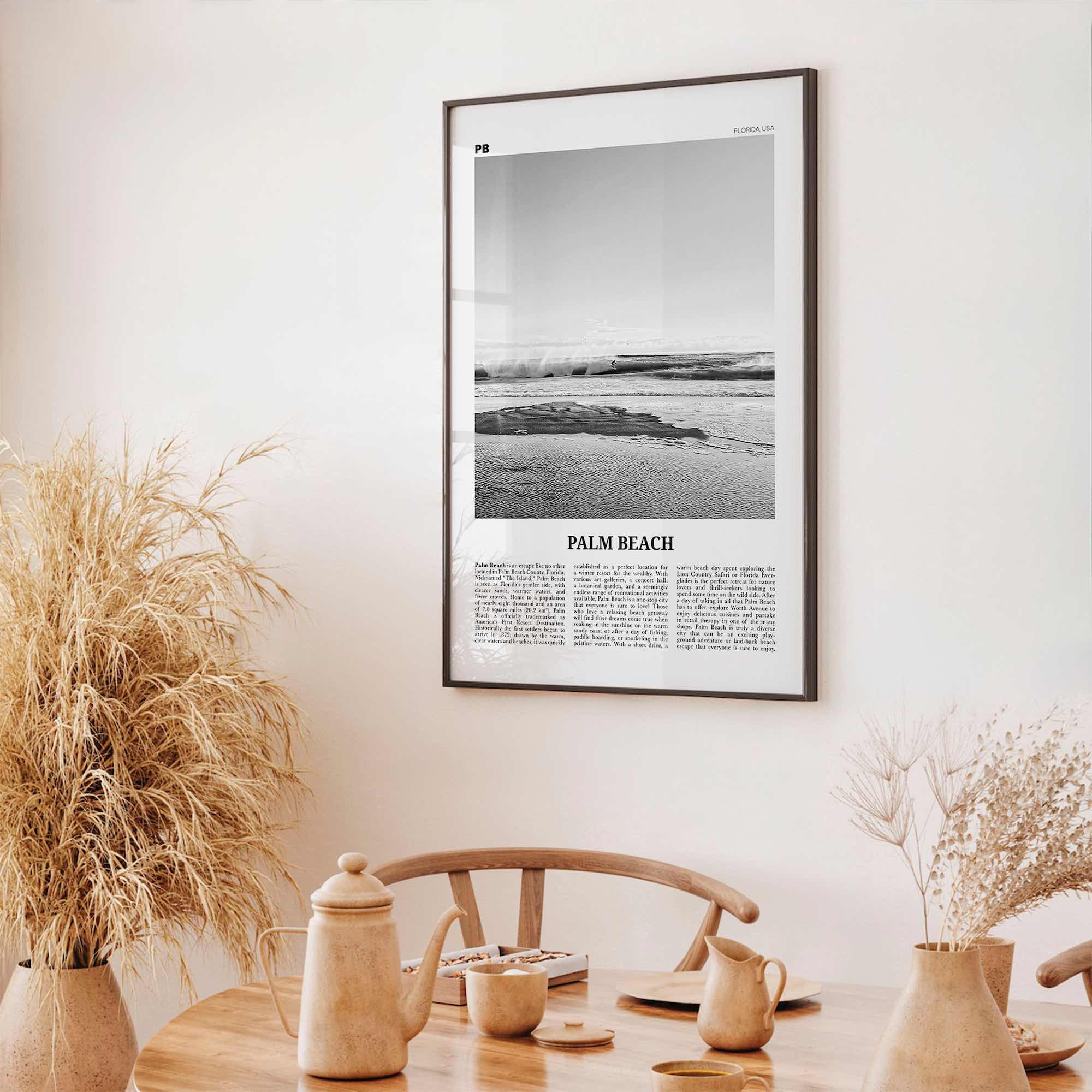 Palm Beach Print Black and White Florida, Palm Beach Wall Art, Palm Beach Poster, Palm Beach Photo, Palm Beach Décor, United States