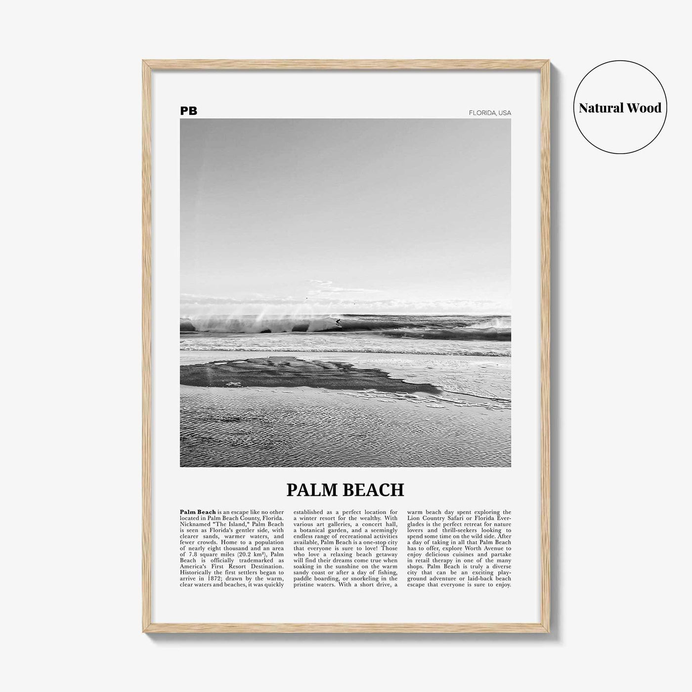 Palm Beach Print Black and White Florida, Palm Beach Wall Art, Palm Beach Poster, Palm Beach Photo, Palm Beach Décor, United States