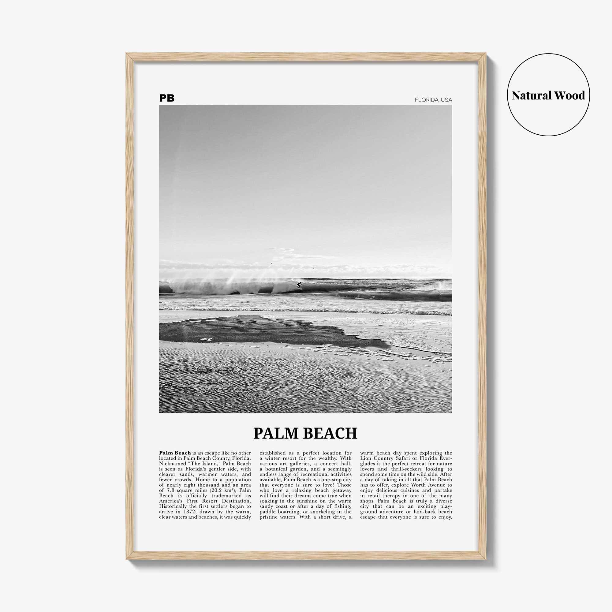 Palm Beach Print Black and White Florida, Palm Beach Wall Art, Palm Beach Poster, Palm Beach Photo, Palm Beach Décor, United States