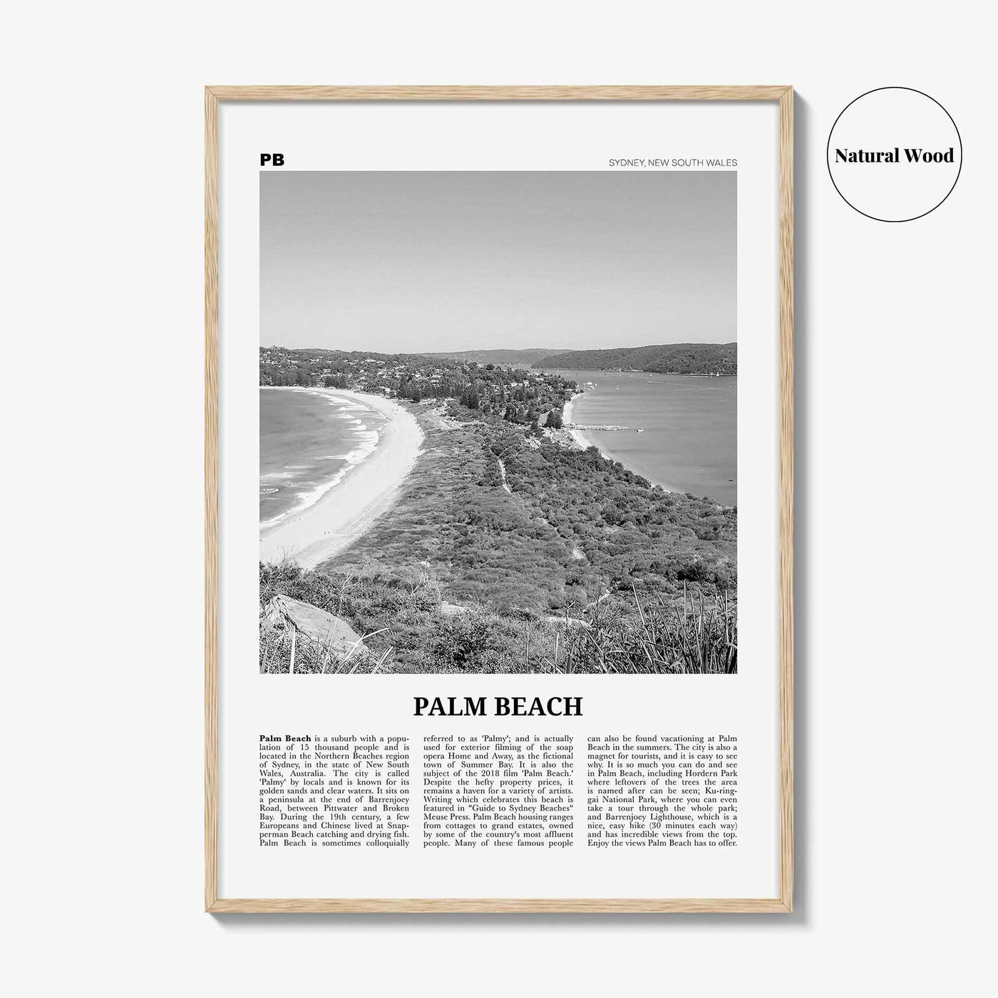 Palm Beach Print Black and White New South Wales, Palm Beach Wall Art, Palm Beach Poster, Palm Beach Photo, Palm Beach Décor, Australia