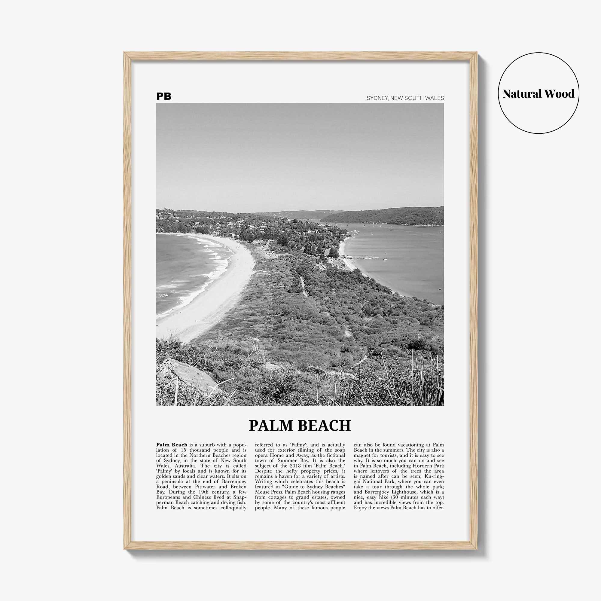 Palm Beach Print Black and White New South Wales, Palm Beach Wall Art, Palm Beach Poster, Palm Beach Photo, Palm Beach Décor, Australia