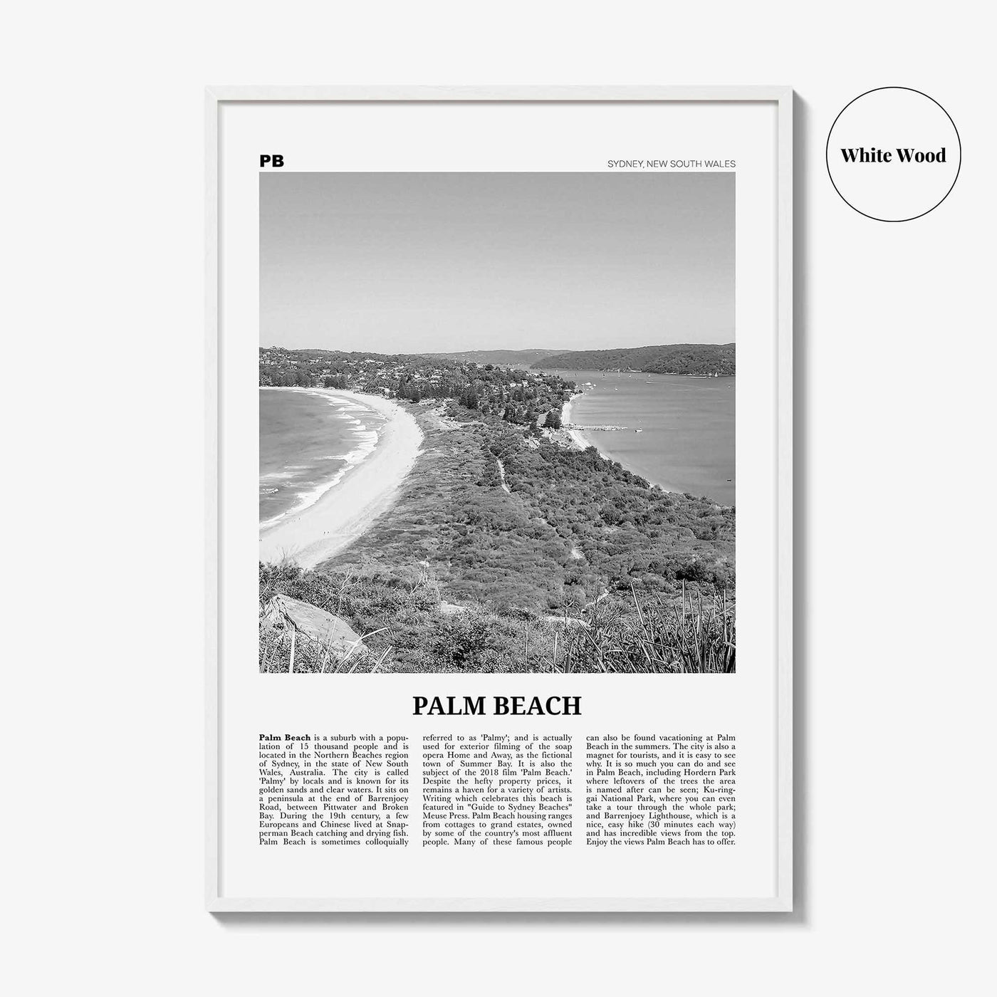 Palm Beach Print Black and White New South Wales, Palm Beach Wall Art, Palm Beach Poster, Palm Beach Photo, Palm Beach Décor, Australia