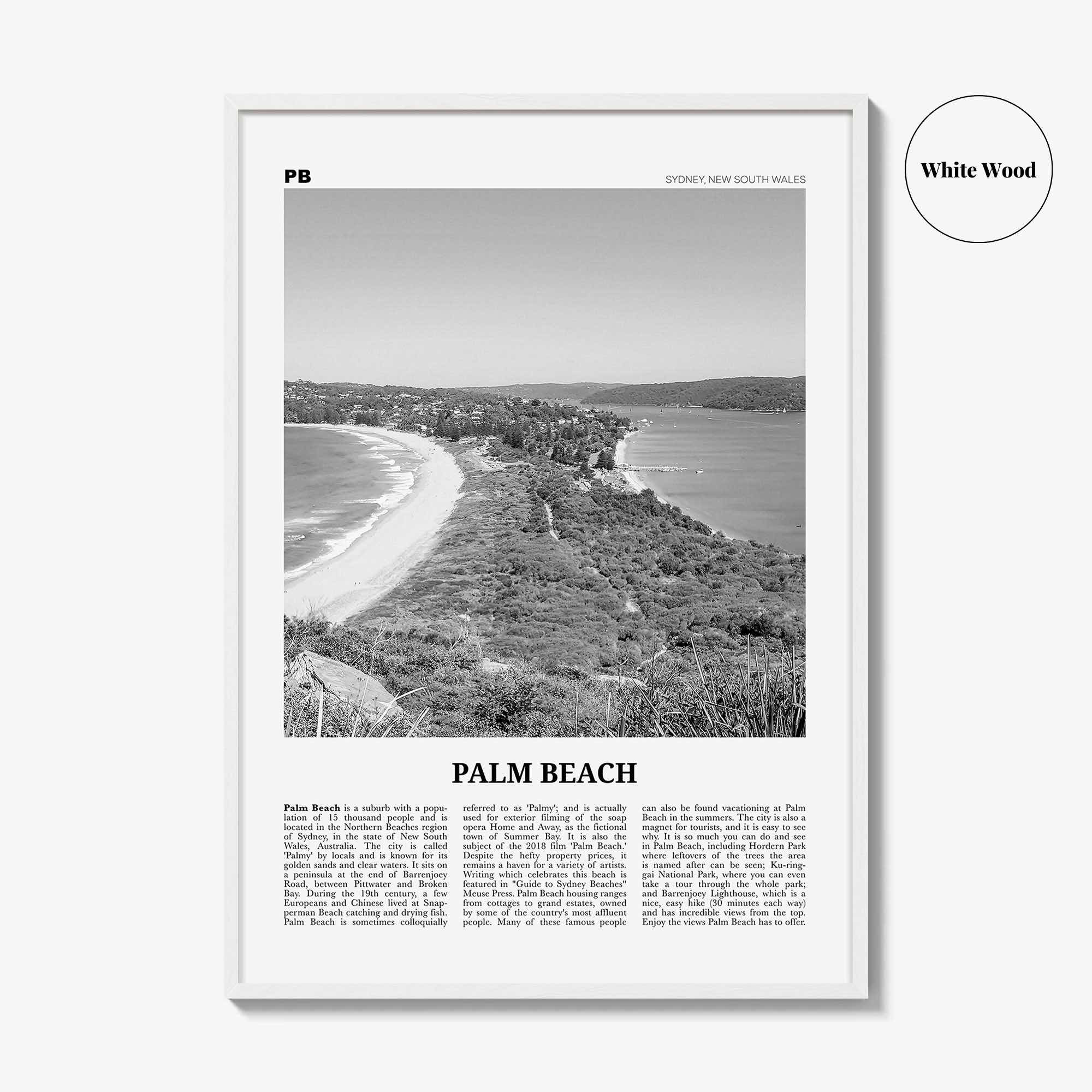 Palm Beach Print Black and White New South Wales, Palm Beach Wall Art, Palm Beach Poster, Palm Beach Photo, Palm Beach Décor, Australia