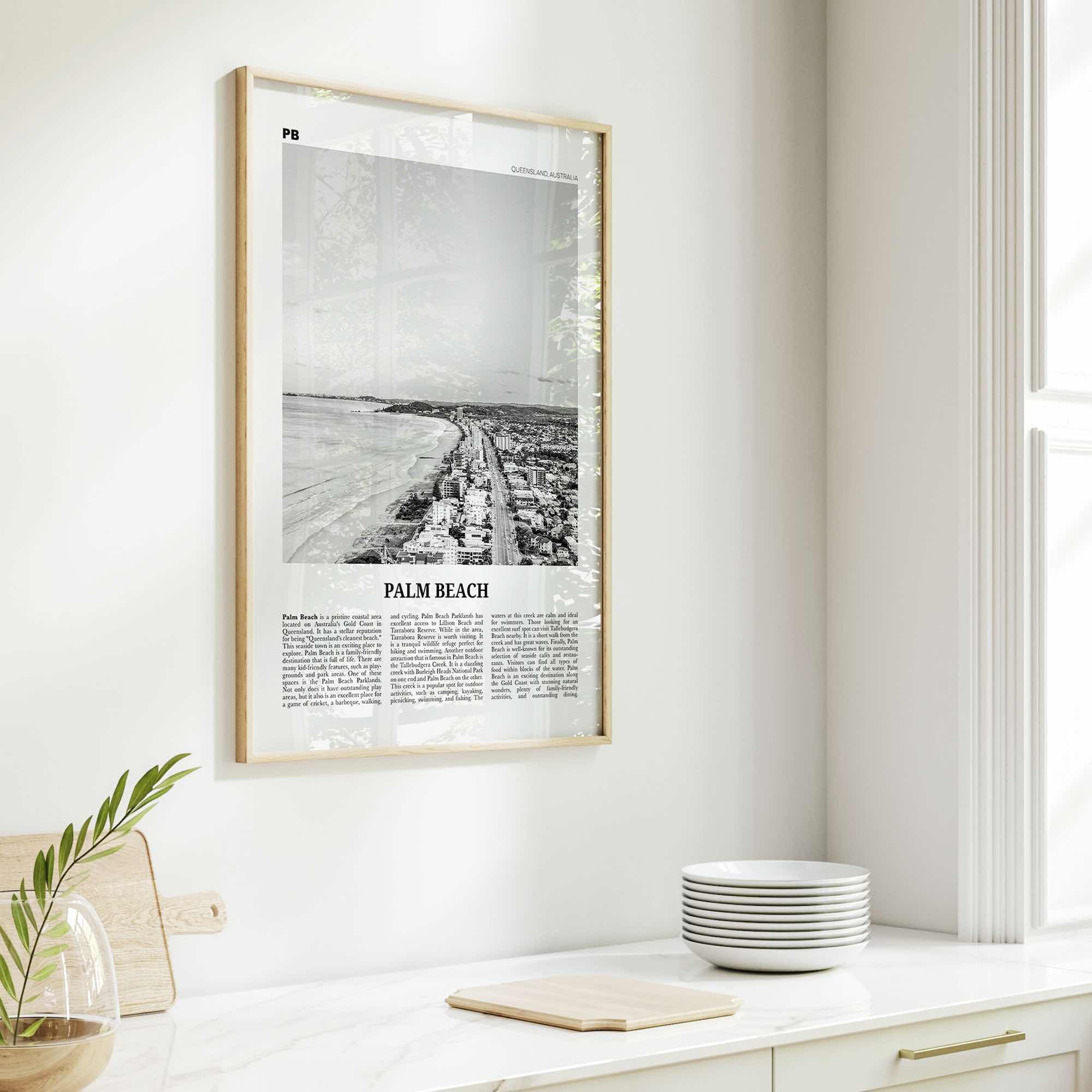 Palm Beach Print Black and White Queensland, Palm Beach Wall Art, Palm Beach Poster, Palm Beach Photo, Palm Beach Wall Décor, Australia