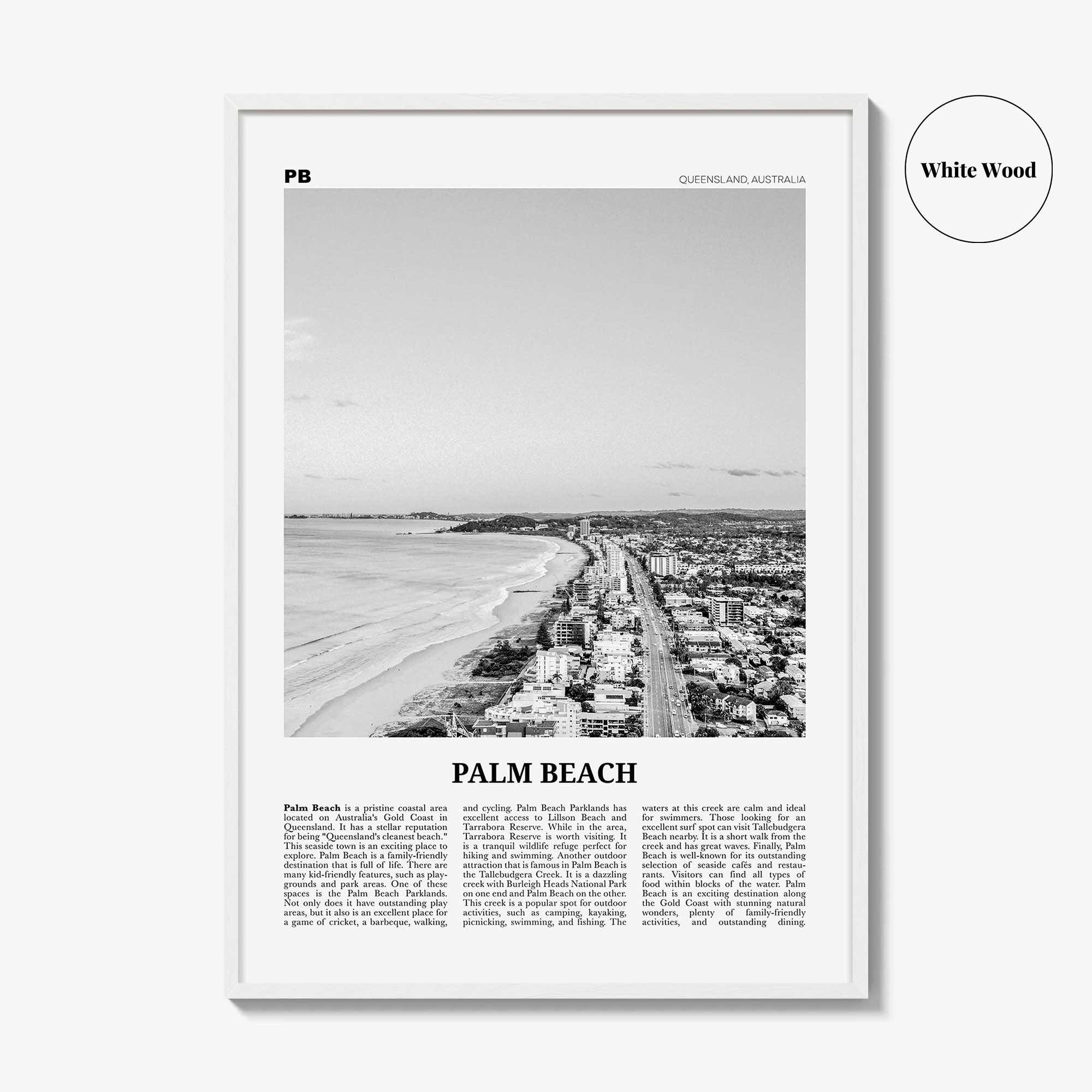 Palm Beach Print Black and White Queensland, Palm Beach Wall Art, Palm Beach Poster, Palm Beach Photo, Palm Beach Wall Décor, Australia