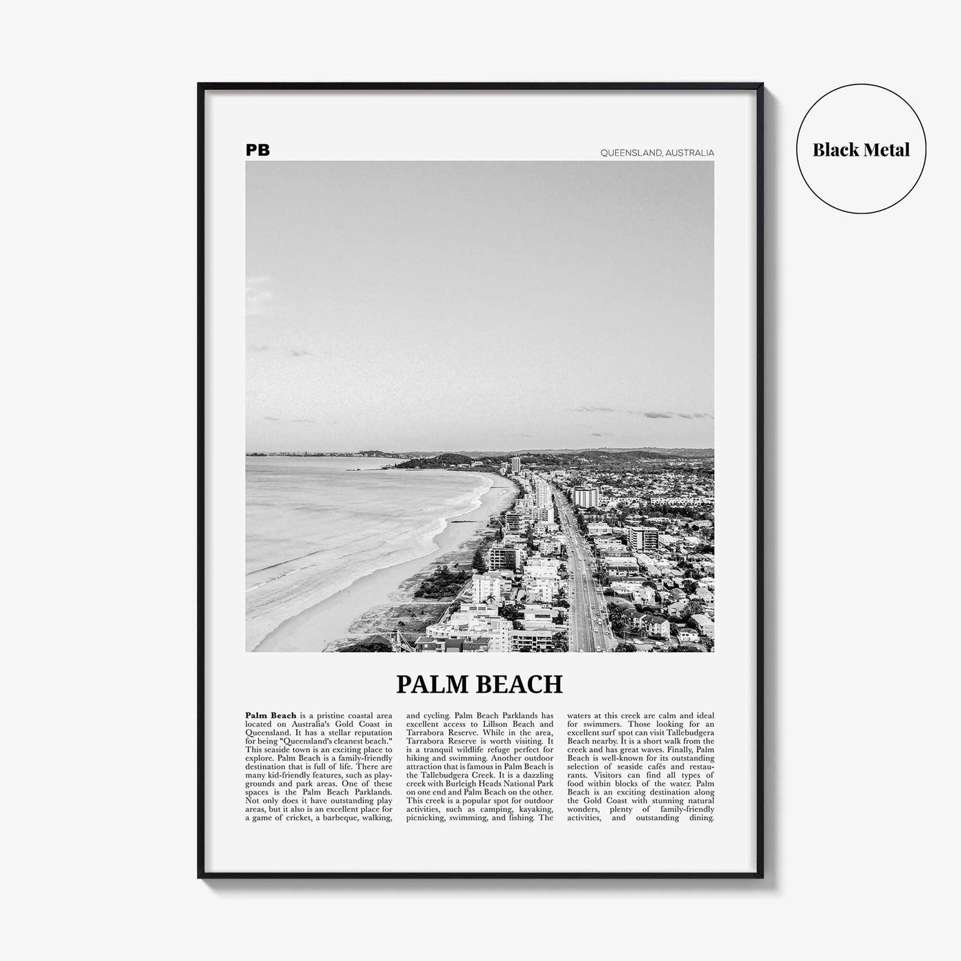 Palm Beach Print Black and White Queensland, Palm Beach Wall Art, Palm Beach Poster, Palm Beach Photo, Palm Beach Wall Décor, Australia