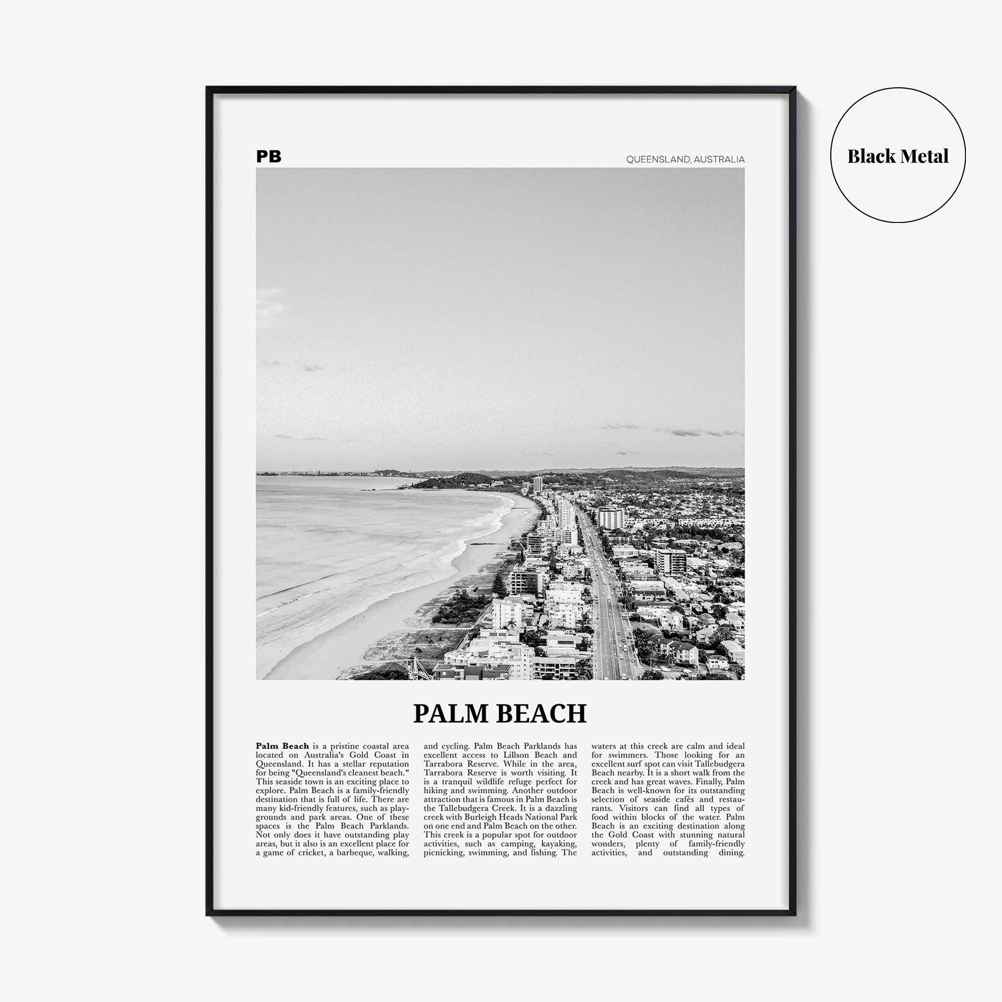 Palm Beach Print Black and White Queensland, Palm Beach Wall Art, Palm Beach Poster, Palm Beach Photo, Palm Beach Wall Décor, Australia