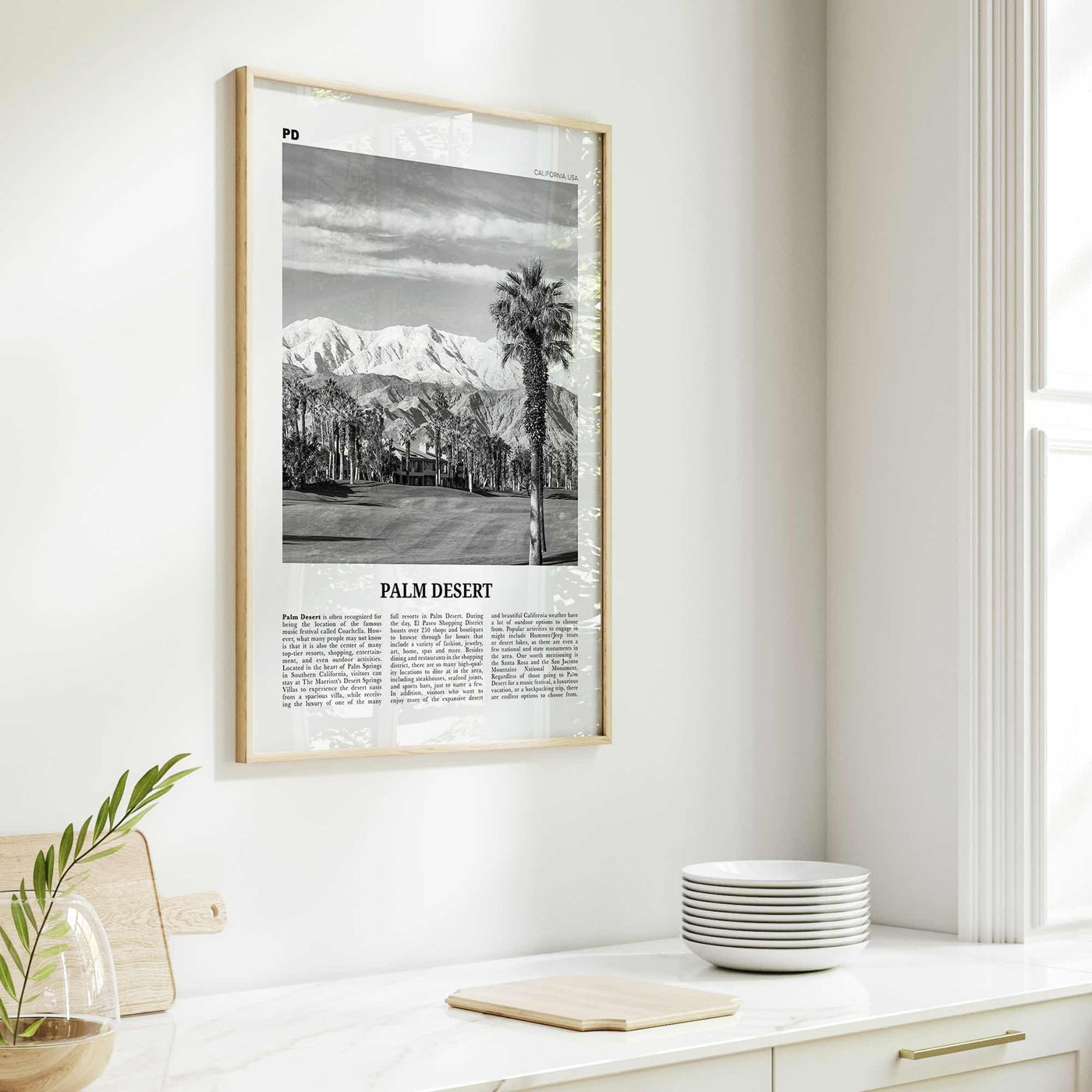 Palm Desert Print Black and White, Palm Desert Wall Art, Palm Desert Poster, Palm Desert Photo, Palm Desert Wall Décor, California, USA