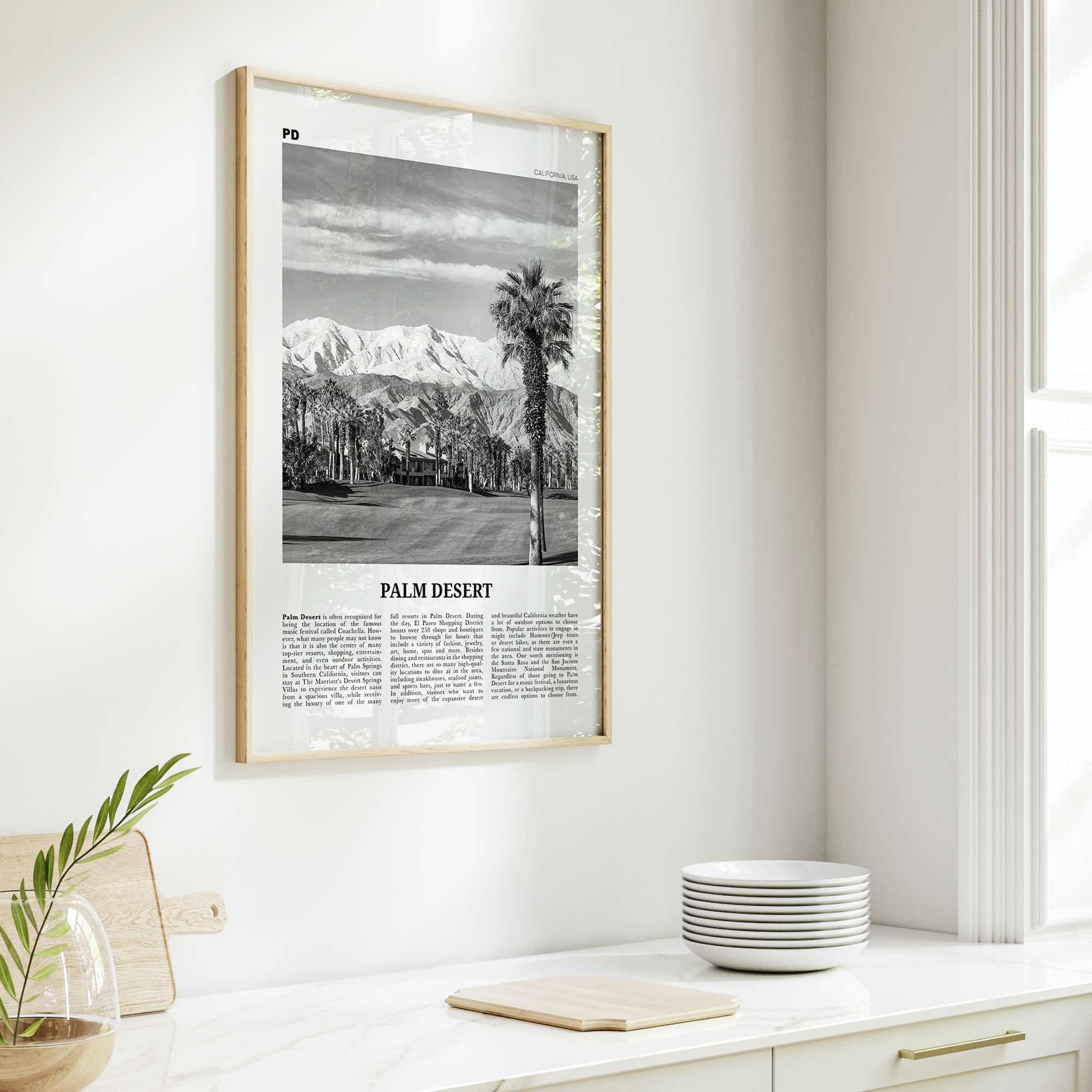 Palm Desert Print Black and White, Palm Desert Wall Art, Palm Desert Poster, Palm Desert Photo, Palm Desert Wall Décor, California, USA