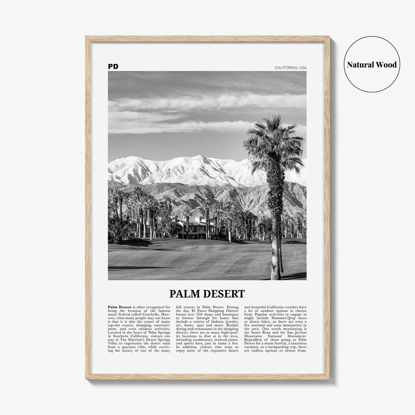 Palm Desert Print Black and White, Palm Desert Wall Art, Palm Desert Poster, Palm Desert Photo, Palm Desert Wall Décor, California, USA