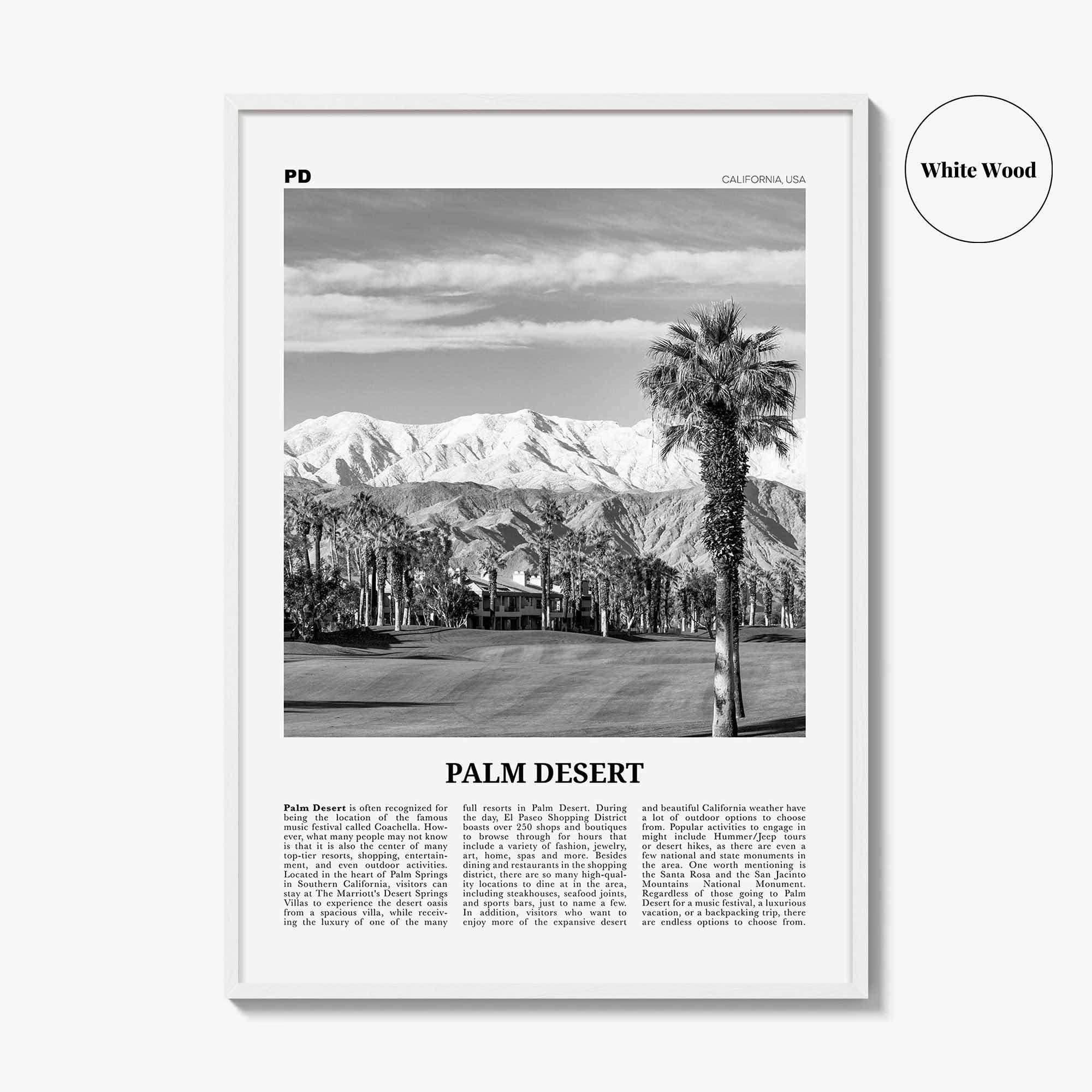 Palm Desert Print Black and White, Palm Desert Wall Art, Palm Desert Poster, Palm Desert Photo, Palm Desert Wall Décor, California, USA