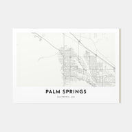 Palm Springs Map Landscape Poster