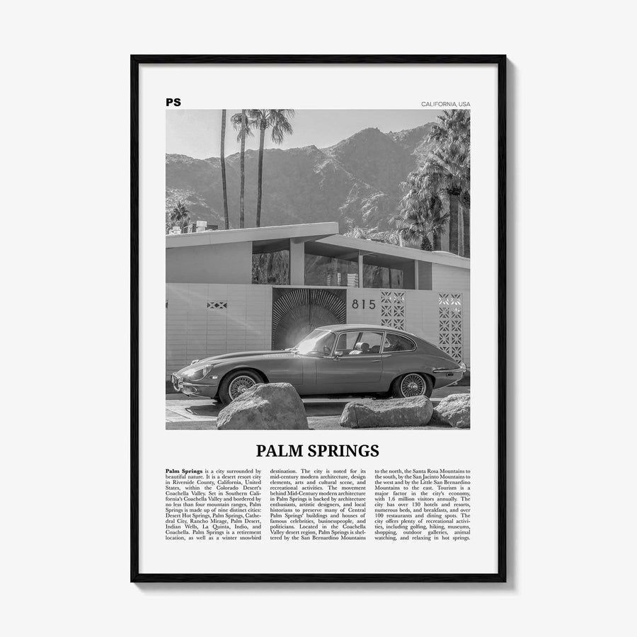 Palm Springs Print Black and White No 2, Palm Springs Wall Art, Palm Springs Poster, Palm Springs, California, USA, United States