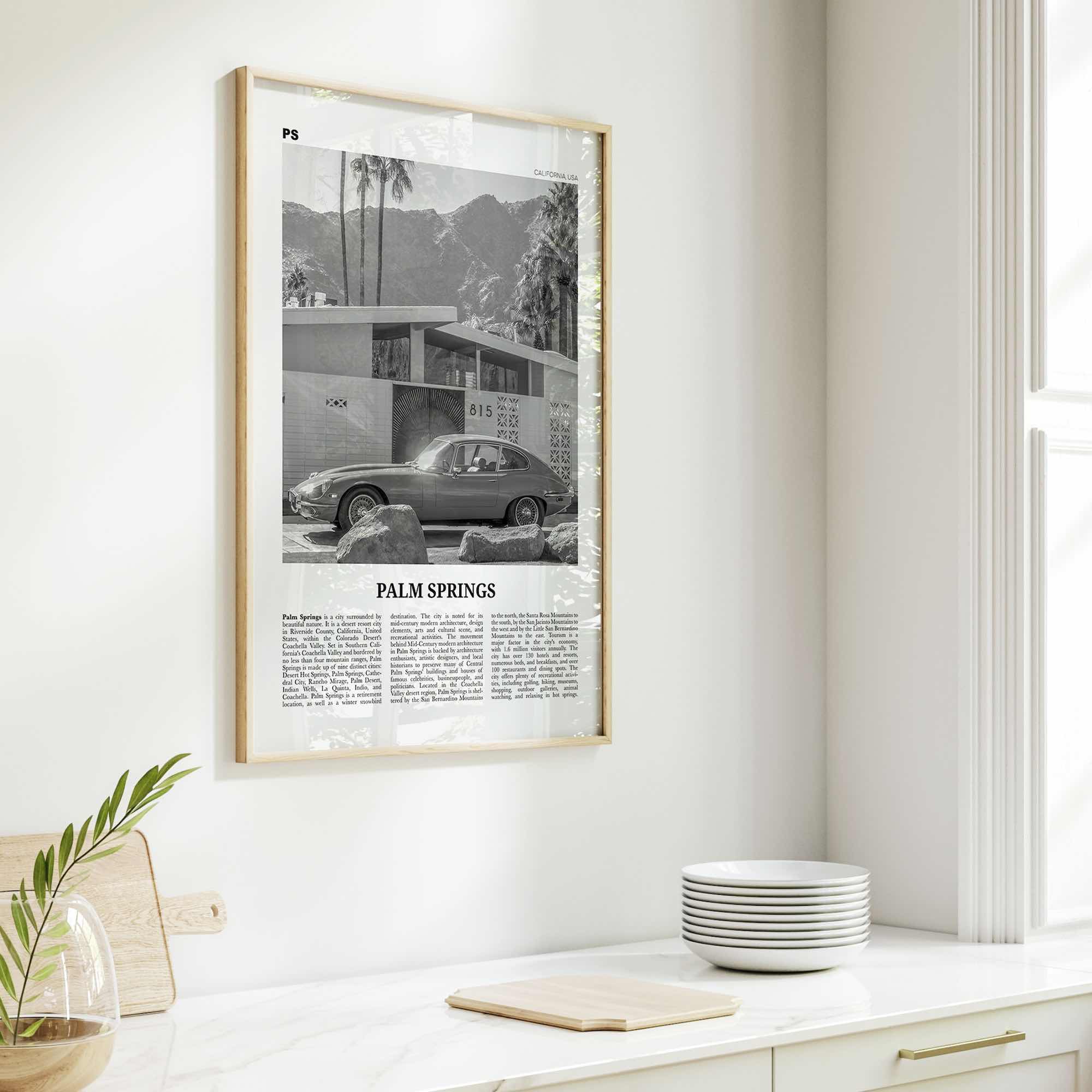 Palm Springs Print Black and White No 2, Palm Springs Wall Art, Palm Springs Poster, Palm Springs, California, USA, United States