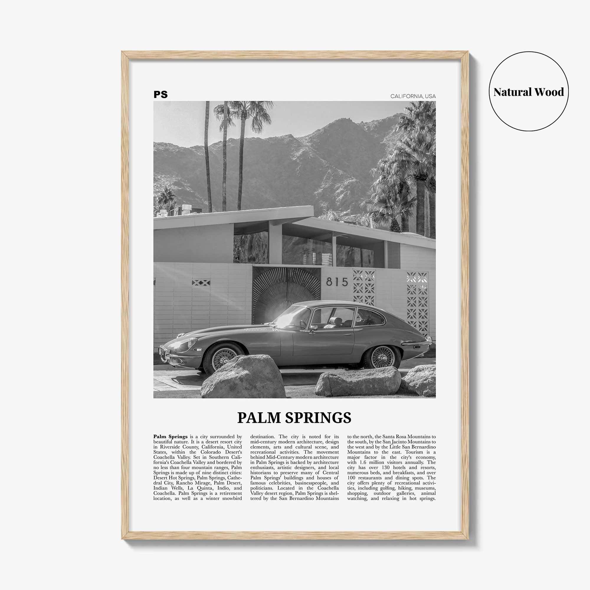 Palm Springs Print Black and White No 2, Palm Springs Wall Art, Palm Springs Poster, Palm Springs, California, USA, United States