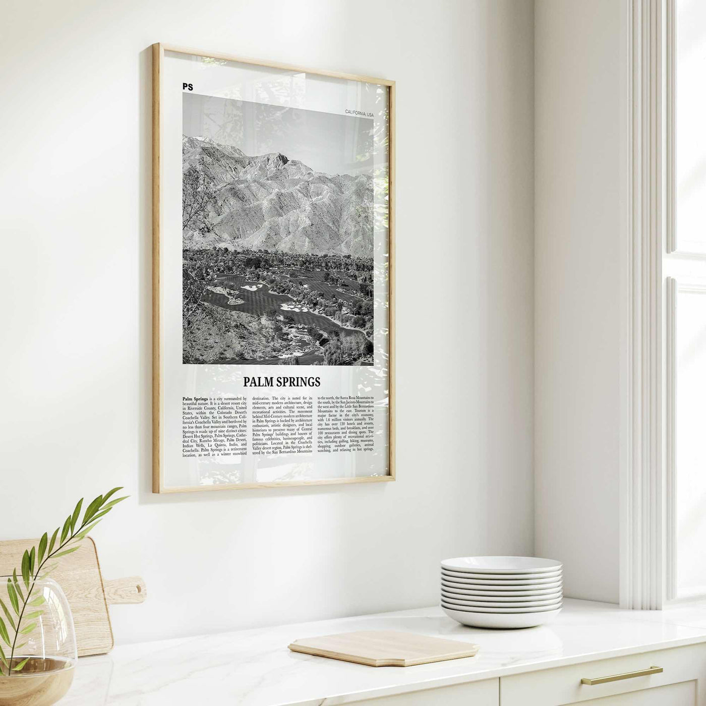 Palm Springs Print Black and White No 3, Palm Springs Wall Art, Palm Springs Poster, Palm Springs, California, USA, United States