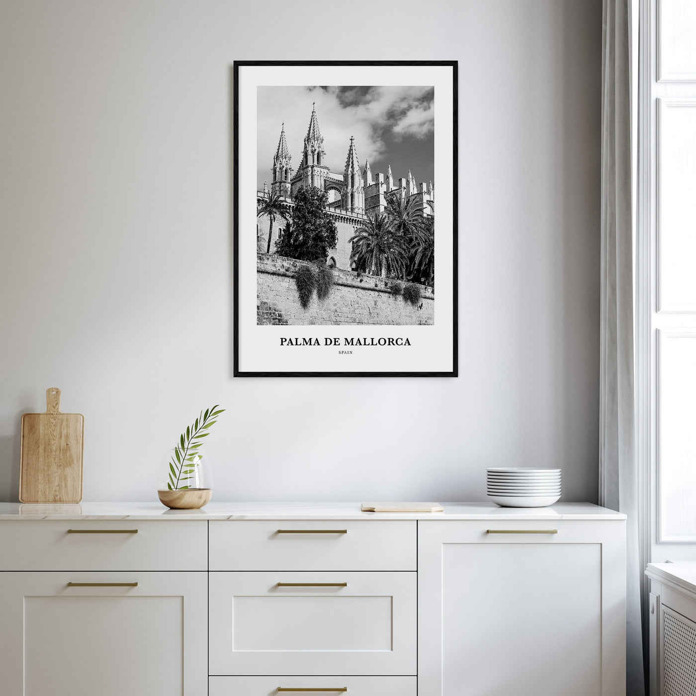 Palma de Mallorca Portrait B&W No 1 Poster