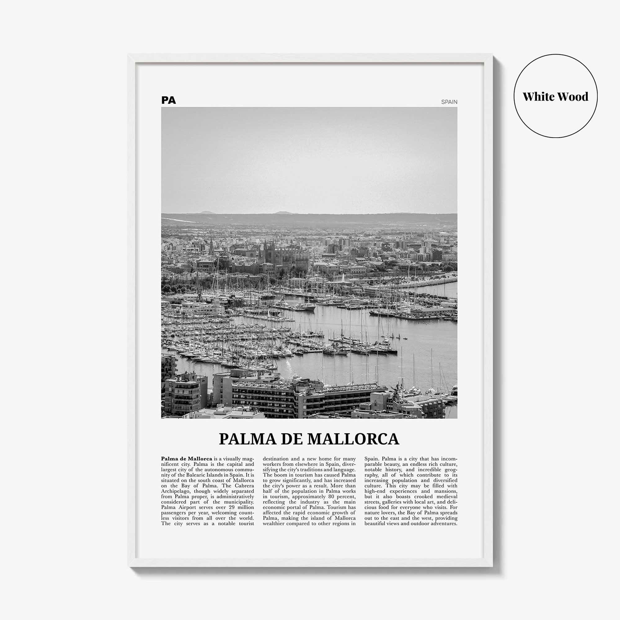 Palma de Mallorca Print Black and White No 1, Palma de Mallorca Print, Palma Wall Art, Palma Poster, Palma Photo, Spain, Majorca, España