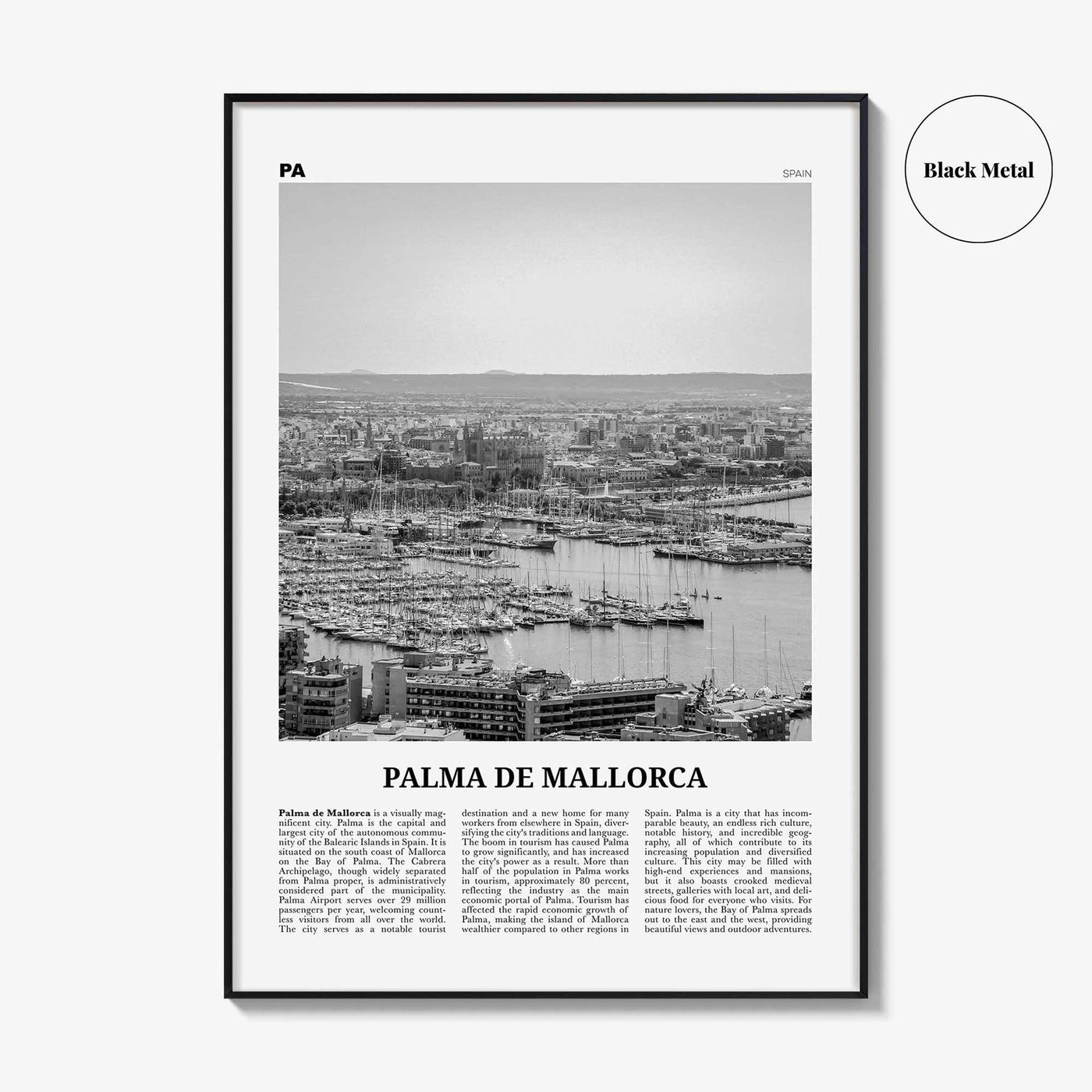 Palma de Mallorca Print Black and White No 1, Palma de Mallorca Print, Palma Wall Art, Palma Poster, Palma Photo, Spain, Majorca, España