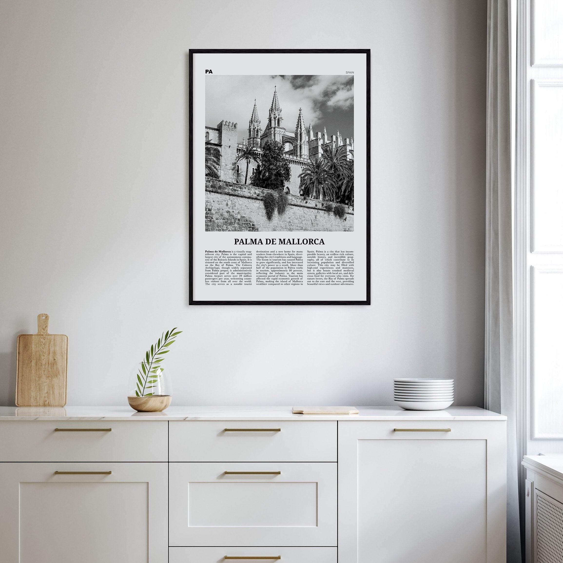 Palma de Mallorca Travel B&W No 2 Poster