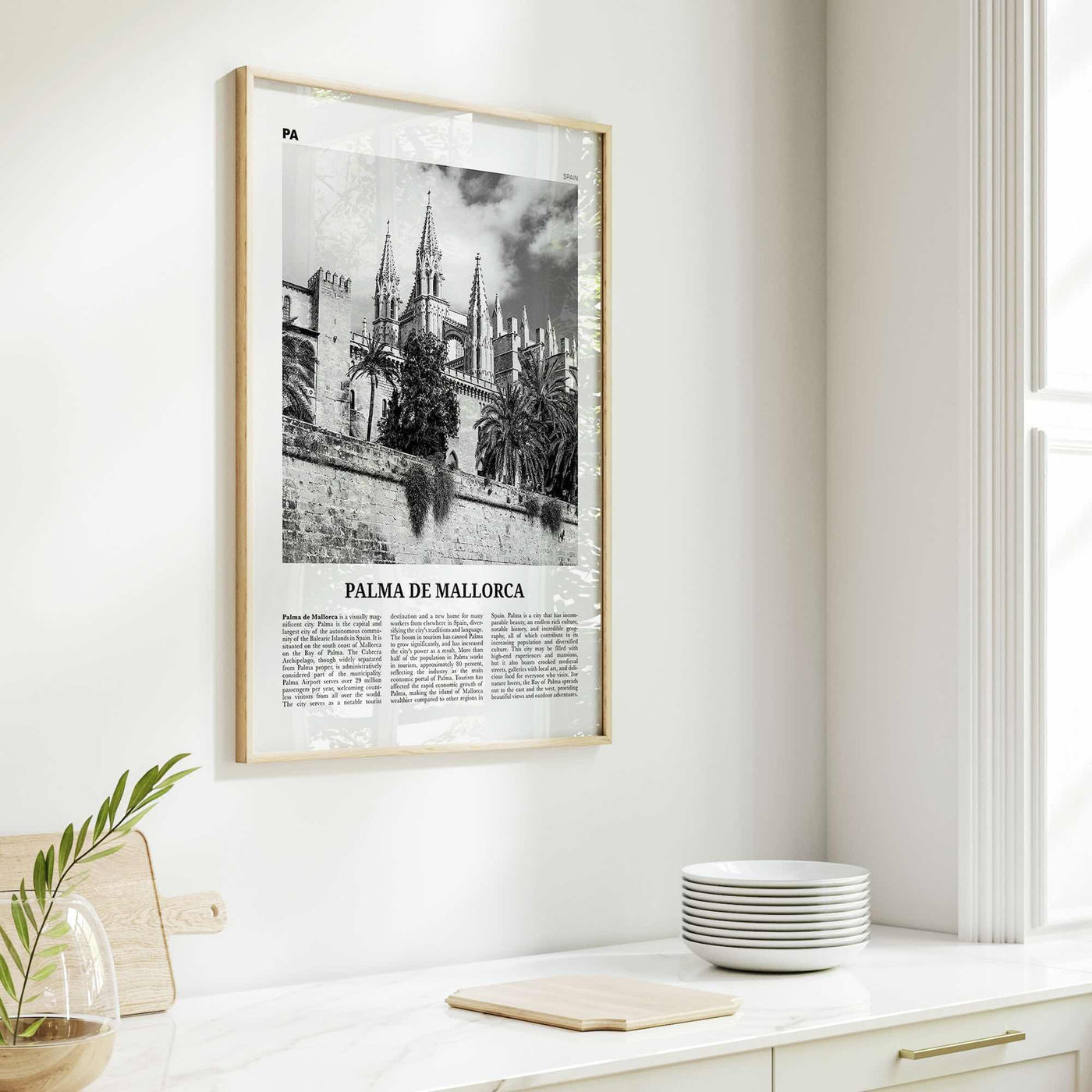 Palma de Mallorca Print Black and White No 2, Palma de Mallorca Print, Palma Wall Art, Palma Poster, Palma Photo, Spain, Majorca España