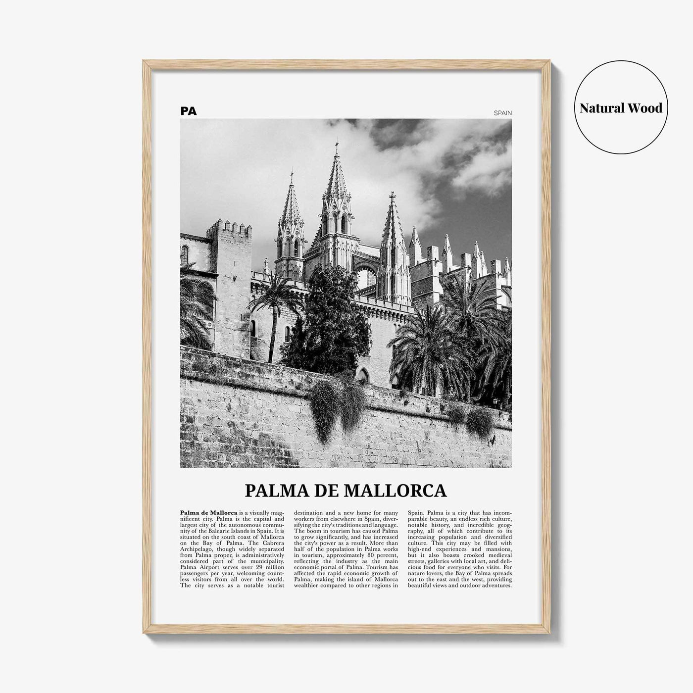 Palma de Mallorca Print Black and White No 2, Palma de Mallorca Print, Palma Wall Art, Palma Poster, Palma Photo, Spain, Majorca España